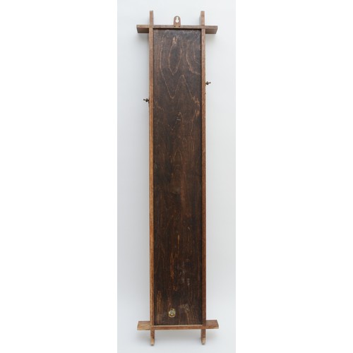 245 - A 19th/early 20th century oak cross framed Admiral Fitzroy wall hanging barometer,  with printed bac... 