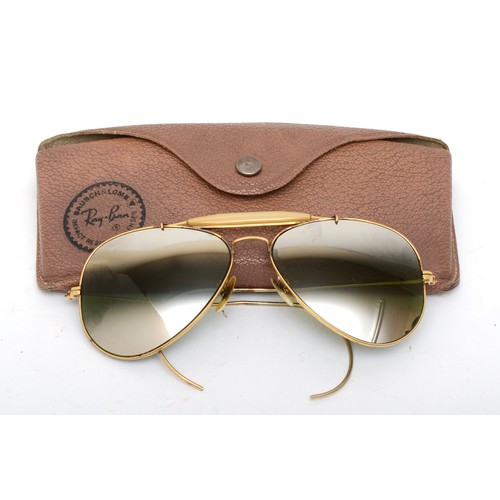 268 - Ray Ban, B&L, a rare pair of 1/10-12 k gold filled gradient mirror Aviator sunglasses, c.1950's-60's... 