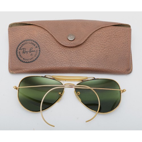 268 - Ray Ban, B&L, a rare pair of 1/10-12 k gold filled gradient mirror Aviator sunglasses, c.1950's-60's... 