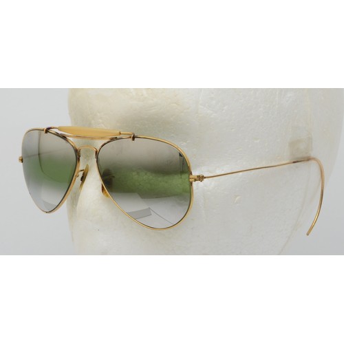 268 - Ray Ban, B&L, a rare pair of 1/10-12 k gold filled gradient mirror Aviator sunglasses, c.1950's-60's... 