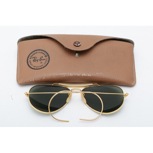 265 - Ray Ban, a pair of gold filled Aviator sunglasses, 58/14, c.1970's, case