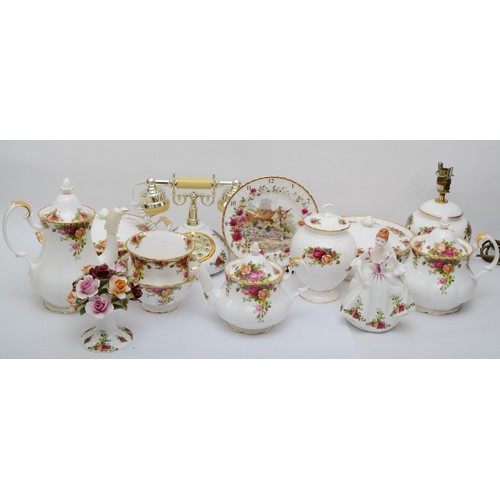 281 - A collection of Royal Albert, Old Country Roses china, comprising of two 28.5cm lidded twin handled ... 