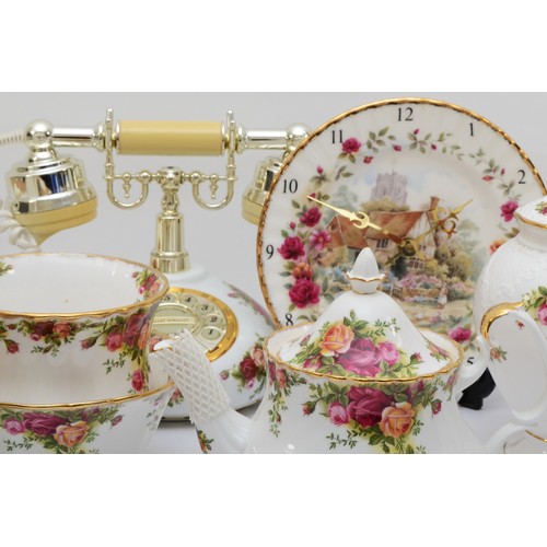 281 - A collection of Royal Albert, Old Country Roses china, comprising of two 28.5cm lidded twin handled ... 