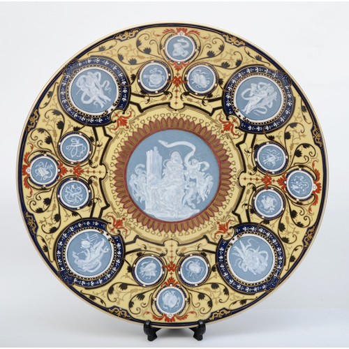 283 - A 19th century, Ludwigsburg porcelain charger with central roundels of Pate sur Pat style decoration... 