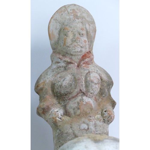 291 - A Chinese tomb figure, Han Dynasty, (206BC - 220AD), together with other tomb figures.
Provenance; f... 