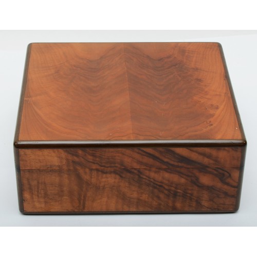 301 - A 20th century Dunhill walnut veneered cigar humidor, the hinged lid opening to reveal dehumidifier,... 