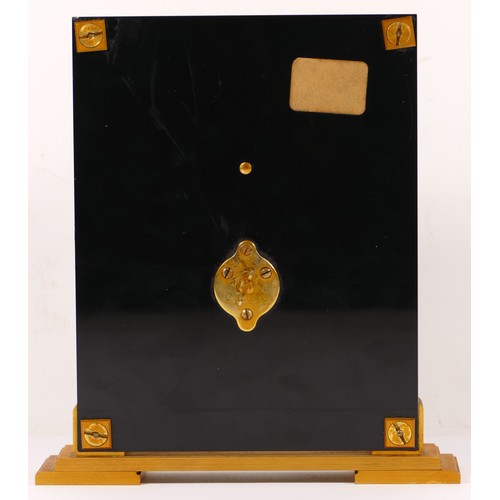 336 - Jaeger le Coultre, a mid 20th century  Perspex cased 'Marina' eight day mantle clock, raised on squa... 