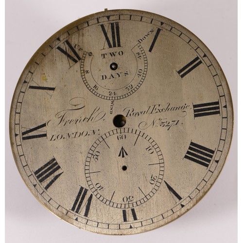 342 - French Royal Exchange, a 19th century military two day marine chronometer movement, the brushed stee... 