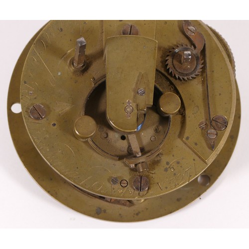 342 - French Royal Exchange, a 19th century military two day marine chronometer movement, the brushed stee... 