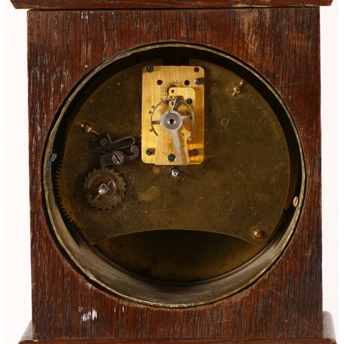 344 - A 19th century oak cased miniature long case clock, with broken swan neck pediment, applied pierced ... 