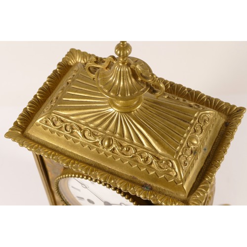 363 - E. Vittoz & Co Paris, a late 19th century French gilt brass mantle clock, with cast urn final and ap... 