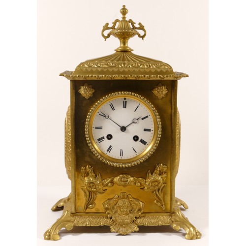 363 - E. Vittoz & Co Paris, a late 19th century French gilt brass mantle clock, with cast urn final and ap... 