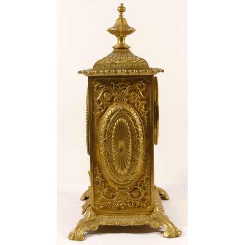 363 - E. Vittoz & Co Paris, a late 19th century French gilt brass mantle clock, with cast urn final and ap... 