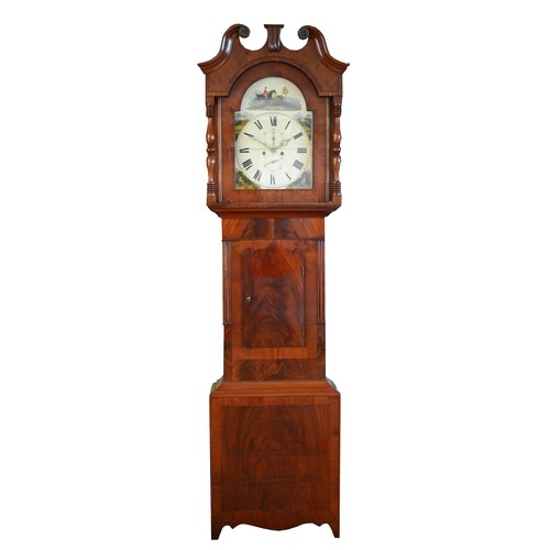 370 - Richardson of Huddersfield, 19th century, 8 day, mahogany cased longcase clock, with broken swan nec... 