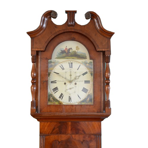 370 - Richardson of Huddersfield, 19th century, 8 day, mahogany cased longcase clock, with broken swan nec... 