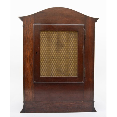 374 - A late 19th century mahogany veneered cased mantle clock, with carved rope twist style decoration, t... 