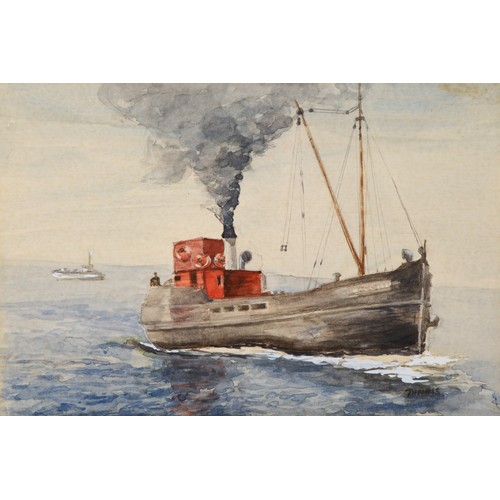 407 - M.B. Thomas (20th century) Chorad, steam boat on calm water, watercolour on paper, signed and framed... 