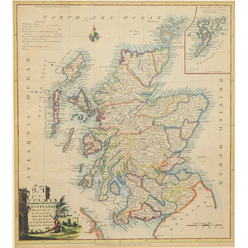 408 - Thomas Kitchin (1718-1784, English) Scotland divided into counties, coloured map of Scotland produce... 