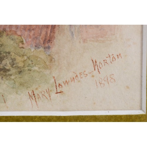 412 - Mary Lowndes Norton (19th century, British) Lincoln Cathedral, watercolour on paper, signed, dated 1... 