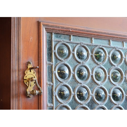 438 - A late 19th century mahogany bevel edged mirror backed sideboard, possibly by Heals, with blind dent... 