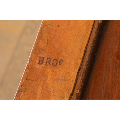 439 - A late Victorian inlaid walnut oval loo table stamped Bros, raised on quadruple carved Greek Key and... 