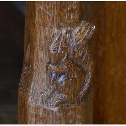 461 - Wilf ‘Squirrelman’ Hutchinson of Husthwaite, a 20th century carved adzed carved oak matching desk an... 