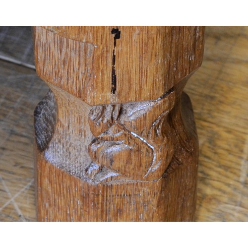 461 - Wilf ‘Squirrelman’ Hutchinson of Husthwaite, a 20th century carved adzed carved oak matching desk an... 