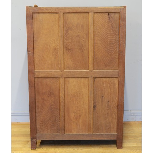 467 - Peter 'Rabbitman' Heap of Wetwang, a mid 20th twin door tallboy with two short over two long drawers... 