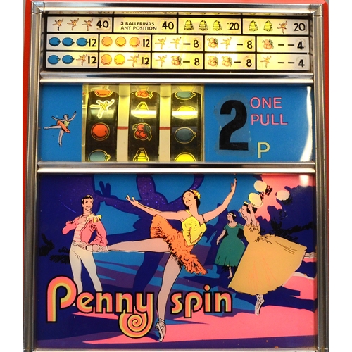 506 - A Jubilee Penny Spin by Nutt & Muddle, Australia, a mechanical three reel slot machine, c.1960's, pl... 