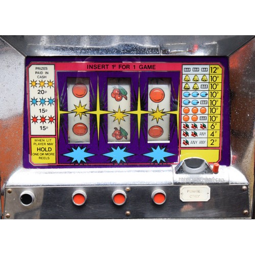 510 - Stardust, a three reel and hold slot machine with 2, 5, and 10p change above, 41 xc 46 x 99cm, plays... 