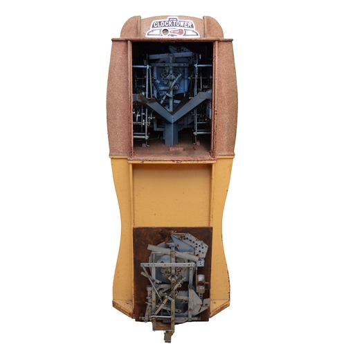 517 - Bryan Clock Tower Quadmatic Allwin, c.1960's with four machines, plays 2p, height 165cm
keys to both... 