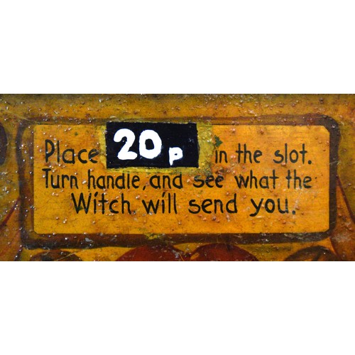 527 - Witches Cave, delivery machine, c.1930's Germany, metal cased, 54 x 28 x 64cm, 20p play.
Provenance;... 