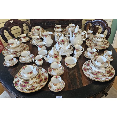 287 - Extensive Royal Albert Old Country Rose bone china part dinner and tea set comprising of a 27cm coff... 