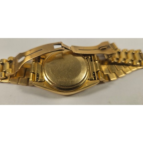 219A - Rolex Oyster Perpetual Day-Date, an 18K gold automatic gentleman's wristwatch, c. 1982, model 18038,... 