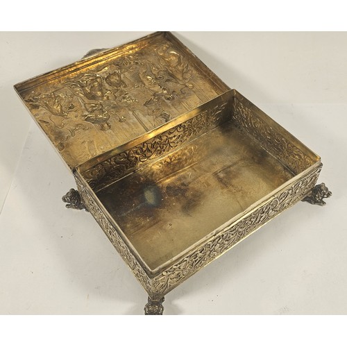 59 - A German 800 standard silver gilt and ivory mounted casket, by Ludwig Neresheimer, Hanua, c.1900, th... 