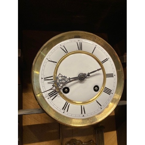 380 - An early 20th century walnut cased Vienna style regulator eight day wall clock, the white dial with ... 