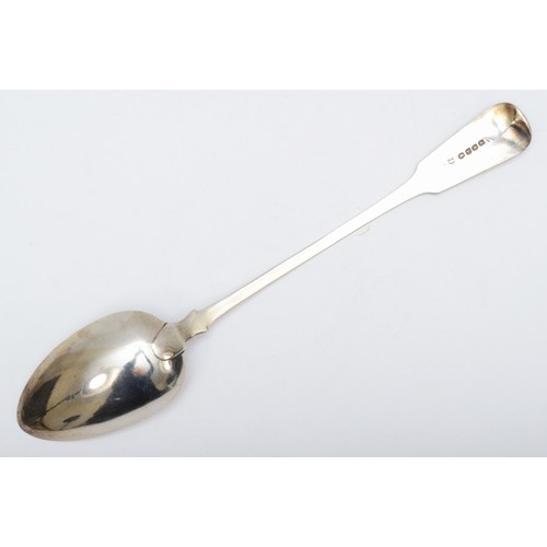 21 - A George III silver fiddle pattern basting spoon, London 1817, 29.5cm, 90gm