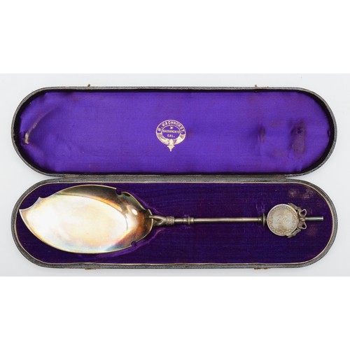 22 - An early 20th century American silver christening spoon, by Gorham, retailed by H. Wachhorst, Sacram... 