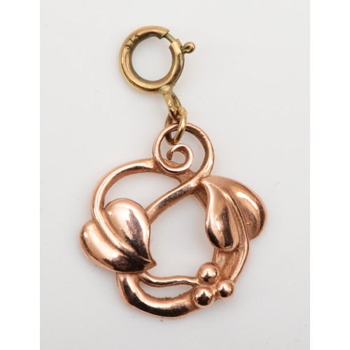 399 - Clogau, a 9ct Welsh rose gold Tree of Life pendant, 13mm, 0.9gm