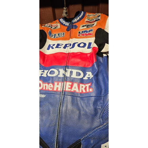 A set of Repsol motorcycle leathers, size 44