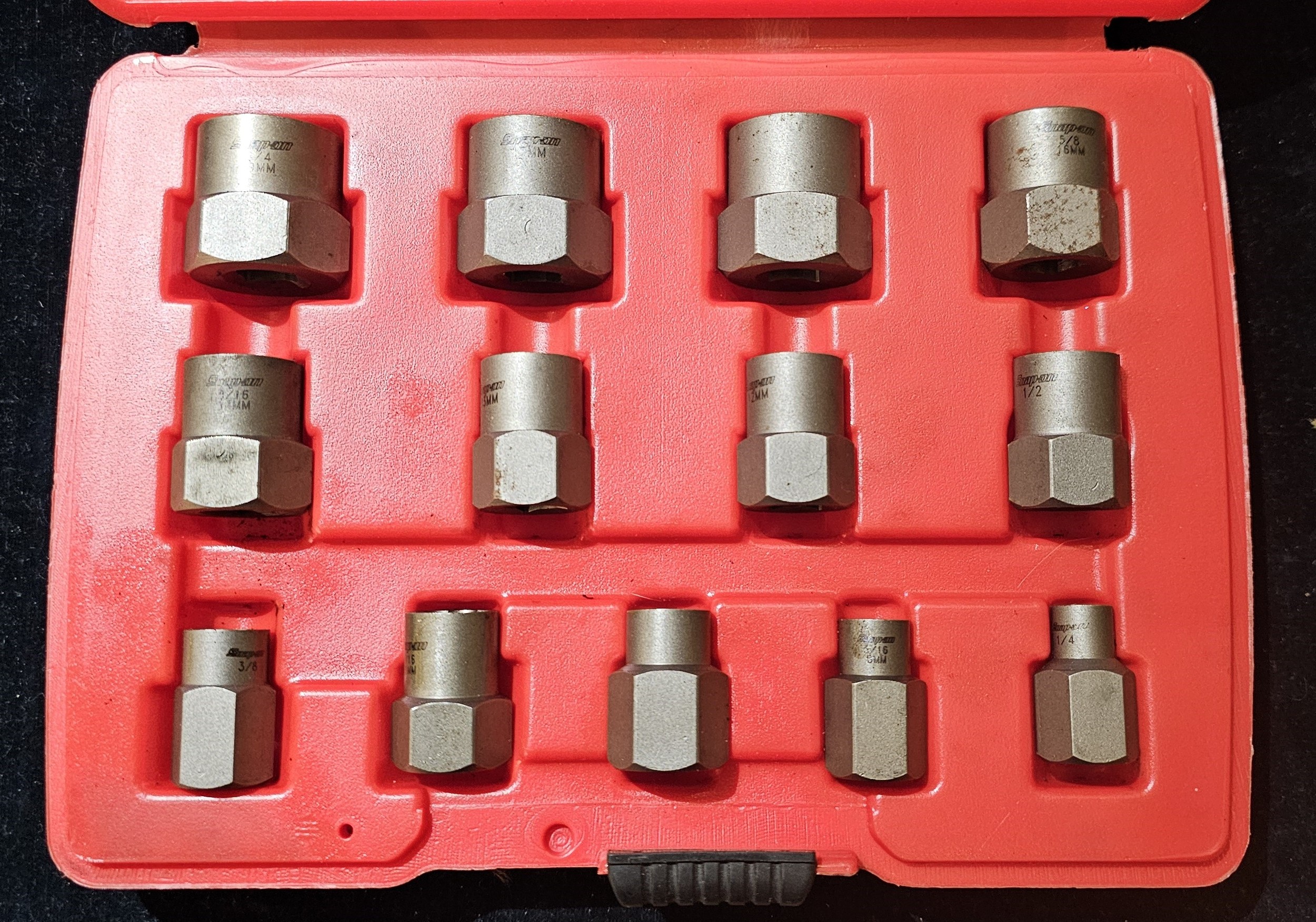 A Snapon bolt extractor set, BEX13A