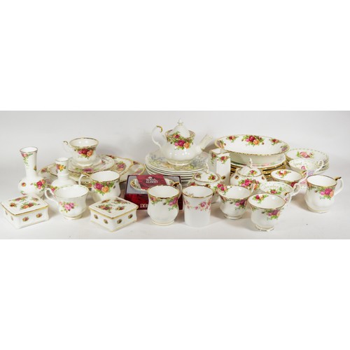 211 - Four boxes of assorted Royal Albert bone china dinnerwares  to include Old Country Roses, Sweet Pea ... 