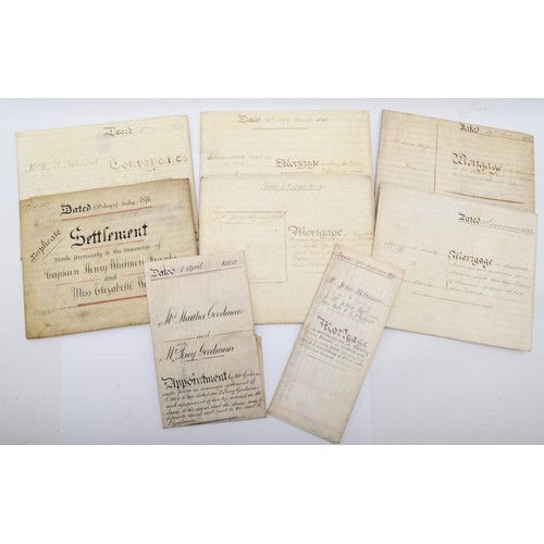 247 - A collection of Victorian indentures and mortgages, to include an 1876 settlement pertaining to Capt... 