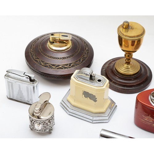 A Ronson Tip Touch table lighter and other petrol table lighters