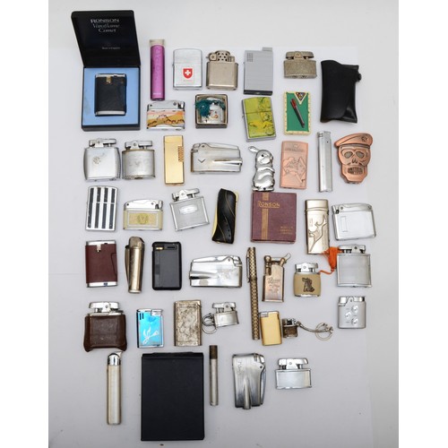 A large collection of pocket cigarette lighters, circa 1950 - 1980s ...