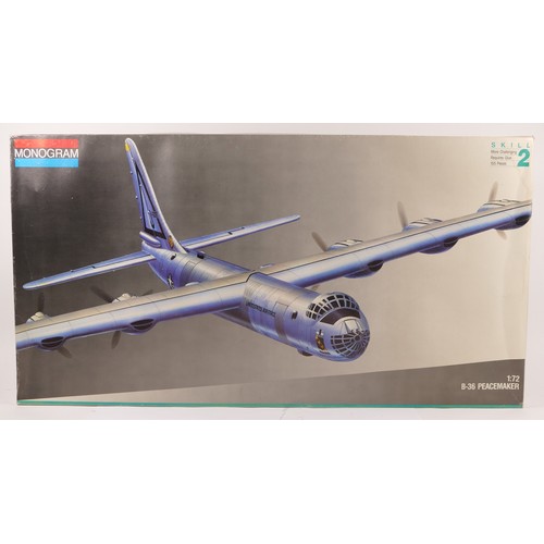 69 - Monogram, a vintage 1:72 plastic B-36 Peacemaker kit model, 5707.