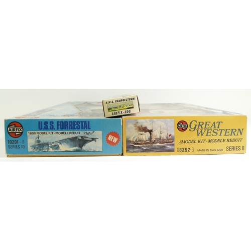 126 - Airfix, a vintage plastic 1:600 kit of H.M.S. Campbeltown model, series 1, pattern No. F4s, together... 