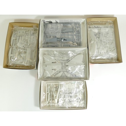 135 - Tamiya, five plastic 1:72 kits of aviation models, Aichi M6A1 Seiran, 60737, Republic F-84G Thunderj... 