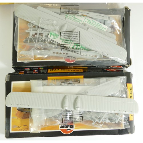 141 - Airfix, a plastic 1:144 BAC/Aerospatiale Concorde Sky King kit model, 06175-1, two 1:144 Heracles ki... 