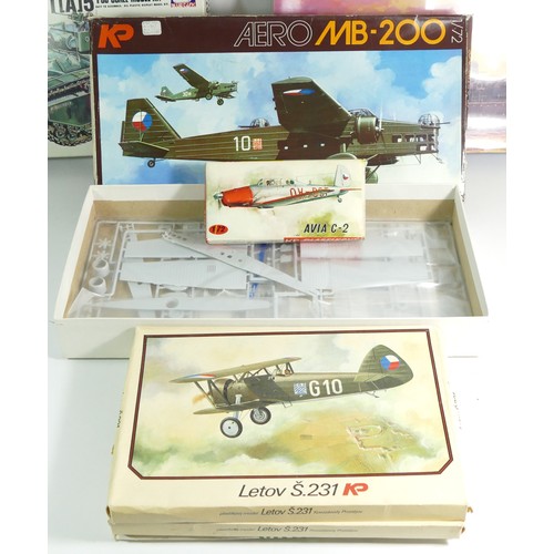 153 - Heller, a 1:400 Admiral Scheer model kit, 81045, a 1:48 Mig-17 F kit, 80416, and other branded kit m... 